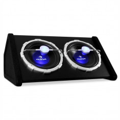 Subwoofer dublu Auna cu efecte de lumina 2 X 30,5 cm 2000W foto