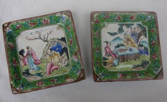 Doua farfurioare vechi din cloisonne, inceput de secol 20 foto