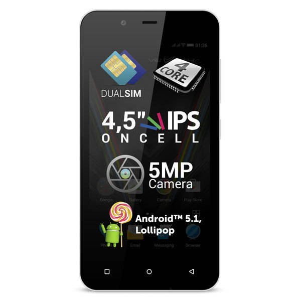 Smartphone Allview V2 Viper E 8GB Dual Sim White foto mare Smartphone Allview V2 Viper E 8GB Dual Sim White foto mare