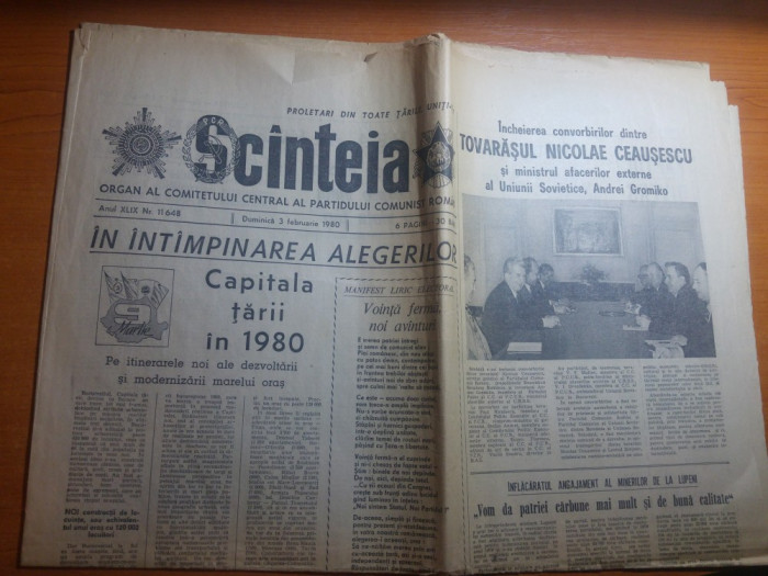 ziarul scanteia 3 februarie 1980-viitoare ansambluri de locuinte piata muncii