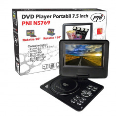 Resigilat : DVD Player Portabil 7.5 Inch PNI NS769 cu Tuner TV, Radio, Slot USB, foto