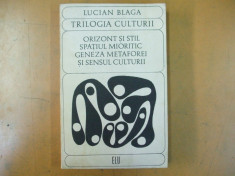 Trilogia culturii Orizont si stil Spatiul mioritic Geneza metaforei Blaga 1969 foto