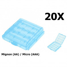 Transportbox battery Mignon (AA) / Micro (AAA) Culoare Albastru, Continutul pachetului 20 Buca?i foto