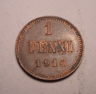 Finlanda 1 Penni 1914 UNC foto
