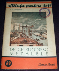 De ce ruginesc metalele, Stiinta pentru toti, ARLUS Cartea Rusa 1952, ilustratii foto
