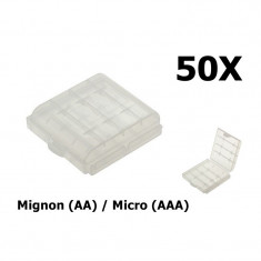 Transportbox battery Mignon (AA) / Micro (AAA) Culoare Transparent, Continutul pachetului 50 Buca foto