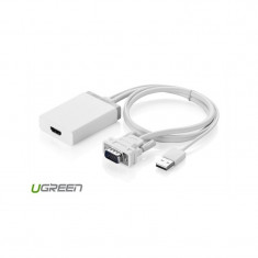 VGA+USB to HDMI Converter Adapter Culoare Alb foto