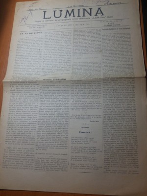 ziarul lumina 1 mai 1896-organ al cercului de propaganda social democrata foto
