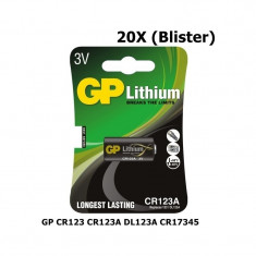 GP CR123 CR123A DL123A EL123A CR17345 baterie cu l Continutul pachetului 20x Blistere foto