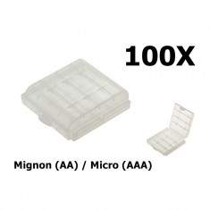Transportbox battery Mignon (AA) / Micro (AAA) Culoare Transparent, Continutul pachetului 100 Buc foto