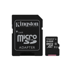 Card Kingston microSDHC (Class 10) + Adaptor SD Capacitate 65GB foto