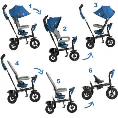Tricicleta 6 in 1 cu scaun rotativ Swift Kinderkraft Blue KinderKraft foto
