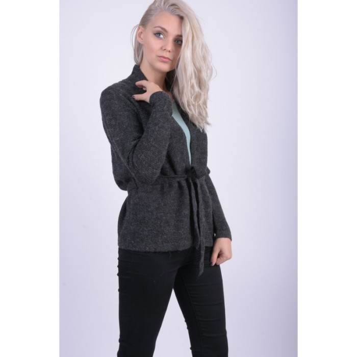 Cardigan Vero Moda Joya Belt Dark Grey Melange foto mare Cardigan Vero Moda Joya Belt Dark Grey Melange foto mare