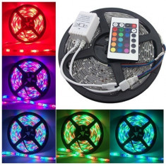 Banda Led cu telecomanda si controler 5 Metri, Impermeabila (waterproof) foto