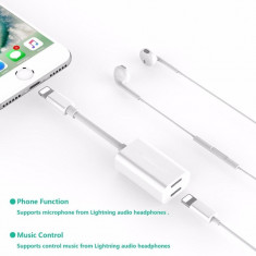iPhone 7 / 7 Plus Cablu Duo - Audio DataSync Charg foto