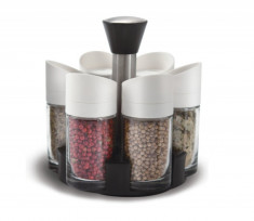 Set solnite 7 piese cu suport cromat Spice Rack foto