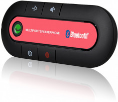 Car kit auto bluetooth - Hands Free Rosu foto