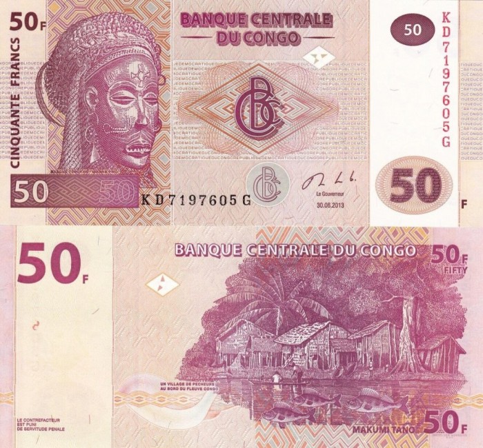 CONGO 50 francs 2013 UNC!!!