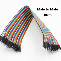 10 cabluri ( 30cm ) dupont TATA-TATA ( male-male ) Arduino cablu breadboard foto