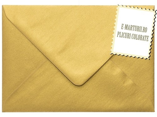 Plicuri invitatii nunta. Plicuri aurii 133 x 184mm (i8) EM133AUR Plicuri invitatii nunta. Plicuri aurii 133 x 184mm (i8) EM133AUR