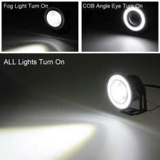 Proiectoare auto LED cu angel eyes 89 mm 3 dimensiuni disponibile foto