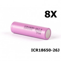 18650 Samsung ICR18650-26J 5.2A Continutul pachetului 8x, Tip Top Plat, Capacitate foto