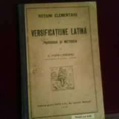 G. Popa-Lisseanu Notiuni elementare de versificatiune latina.Prosodia si metrica