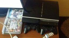 PlayStation 3 + 2 controllere +6 jocuri GTA V GTA 5 foto