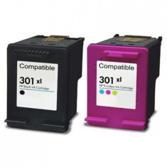 301XL,Set 2 Cartus Compatibil cu HP301XLBK/301XLC,HP Deskjet 1000,1010,1510,1512 foto