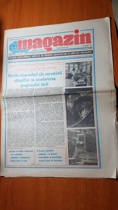 ziarul magazin 14 mai 1988-expunera lui ceausescu