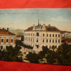 Ilustrata Sopron Ungaria - circulat 1918 la Resita , cenzura Resita si Sopron