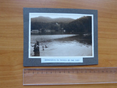 Fotografie originala 1927 Lacul Ursu din Sovata jud Mures album sasesc foto