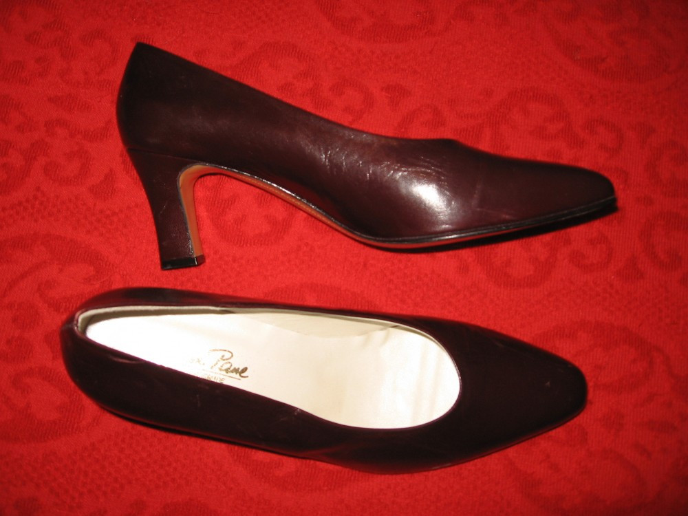 Pantofi piele naturala Jean P. Spania Mar 42/ 43, 42.5, Burgundy, Cu toc |  Okazii.ro