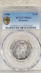 PCGS 1 leu 1900 MS 63 foto