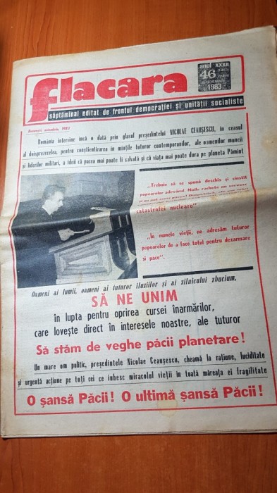 ziarul flacara 18 noiembrie 1983-cuvantarea lui ceausescu la plenara CC al PCR