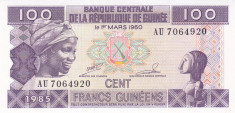 Bancnota Guineea 100 Franci 1985 - P30 UNC foto