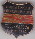 Insigna Al doilea Simpozion National de Tensiometre Cluj-Napoca 11-14 VI 1980