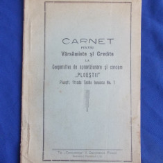 CARNET PENTRU VARSAMINTE SI CREDITE_COOPERATIVA ''PLOESTII'' - PLOESTI - 1935