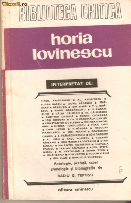 Horia Lovinescu*biblioteca critica foto