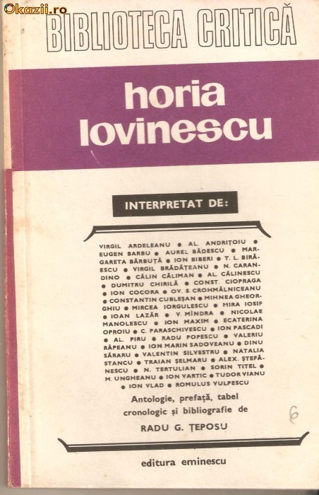 Horia Lovinescu*biblioteca critica