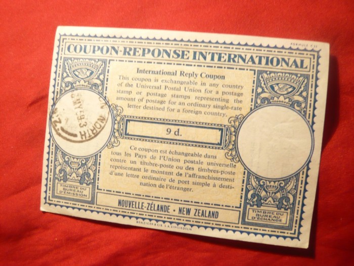 Cupon de raspuns international de 9 pence -Noua Zeelanda