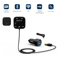 Modulator FM Transmitter Bluetooth A2DP Slots microSD MP3 Microfon Charger foto