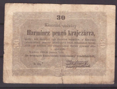 Ungaria 1849 - 30 pengo krajczar foto