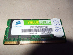 Memorie RAM laptop SODIMM DDR2 2GB 667mhz Corsair ( DDR 2 2 GB notebook ) foto