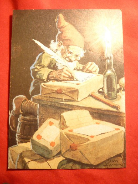 Ilustrata - Ajutorul lui Mos Craciun - completeaza adrese pe cadouri 1999