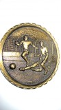 803-Placheta fotbal bronz margini cu raze aurite.