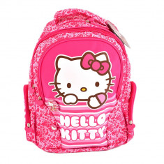 Ghiozdan Hello Kitty pentru fetite, 2 compartimente, roz, Pigna foto