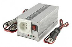 Invertor de tensiune 24V-230V,300W,iesire USB 5V,pin de pamantare, HQ-INV300WU24F foto