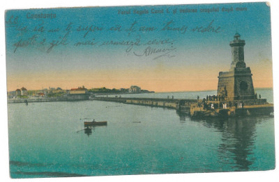 4064 - CONSTANTA, Lighthouse - old postcard - used - 1925 foto