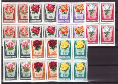 Ungaria 1962 - trandafiri, serie scurta bloc de 4 neuzata foto